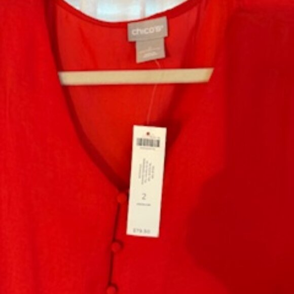 Red Chico's Blouse. Size 2. - Picture 4 of 4
